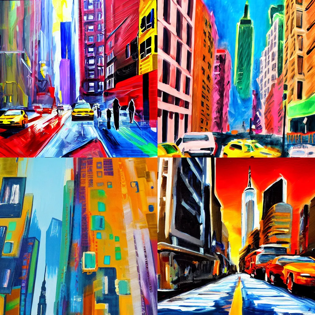 Prompt: new york city streets abstract painting