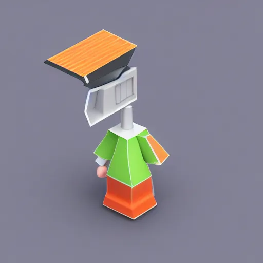 Image similar to isometric cute 3 d low poly japanese macque using a camera, 3 d render