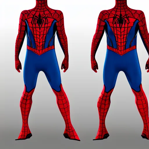 Image similar to concept for a new spiderman suit that has a kevlar vest and chrome colours, heavy armor