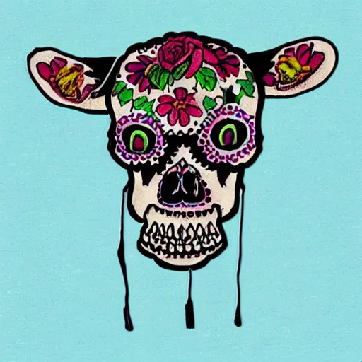 Image similar to sugarskull cow skull