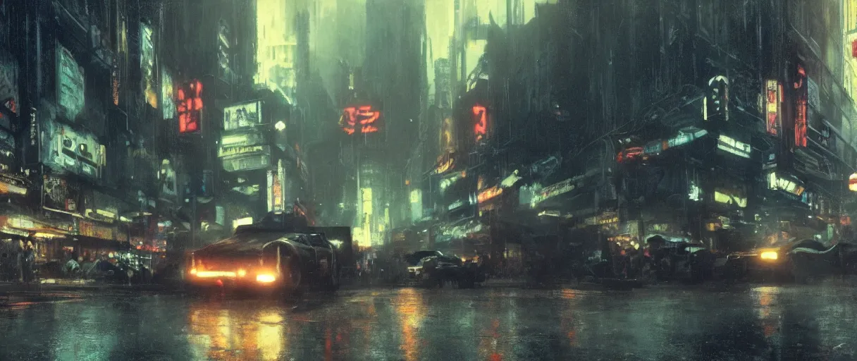 Image similar to realistic screenshot from blade runner movie, intricate, moody lighting, highly detailed, cinematic, photoreal octane rendering, syd mead, liepke, ruan jia, craig mullins, ridley scott