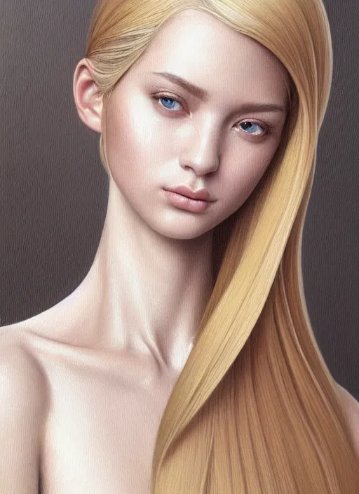 Prompt: symmetry!! portrait of young woman blessed with ever - increasing physical and mental perfection, slice - of - life, realism, blonde hair, perfect face!! intricate, elegant, highly detailed, vision of holy perfection!! digital painting, artstation, concept art, smooth, sharp focus, illustration, humanity, art by artgerm and greg rutkowski and alphonse mucha