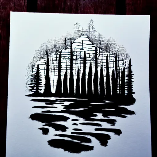 Image similar to zen forest ink