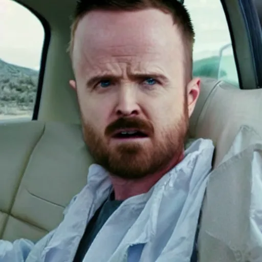 Image similar to Live Action Still of Aaron Paul dressed as and playing Walter White in Breaking Bad, real life, hyperrealistic, ultra realistic, realistic, highly detailed, epic, HD quality, 8k resolution, body and headshot, film still