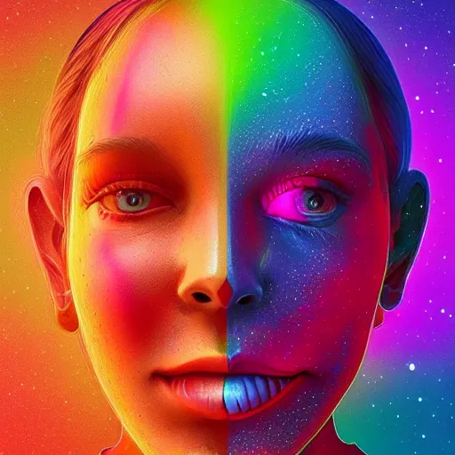 Prompt: humanbeingbeing, 4k, 8k, colorful beautiful digital art by beeple, alex grey and lisa frank