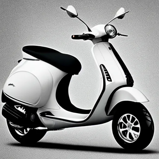 Image similar to experimental abstract Vespa design using new shapes and material for the neo Vespa of the future.