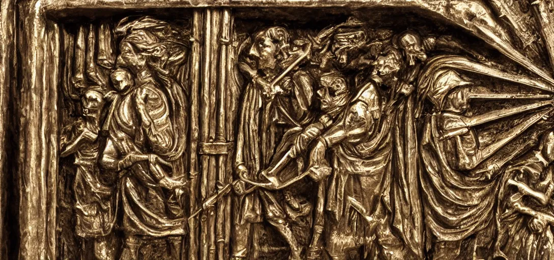 Image similar to Detailed close-up of the Ark of the Covenant,