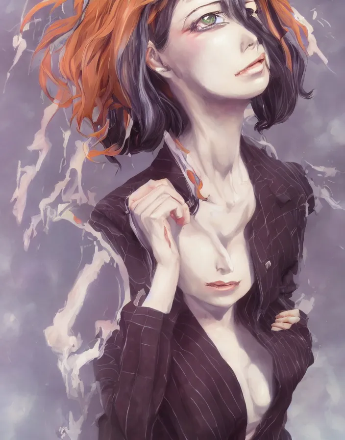 Image similar to anime portrait of beetlejuice by Stanley Artgerm Lau, WLOP, Rossdraws, James Jean, Andrei Riabovitchev, Marc Simonetti, and Sakimichan, trending on artstation