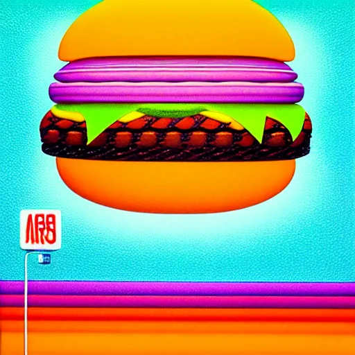 Image similar to burger by shusei nagaoka, kaws, david rudnick, airbrush on canvas, pastell colours, cell shaded, 8 k