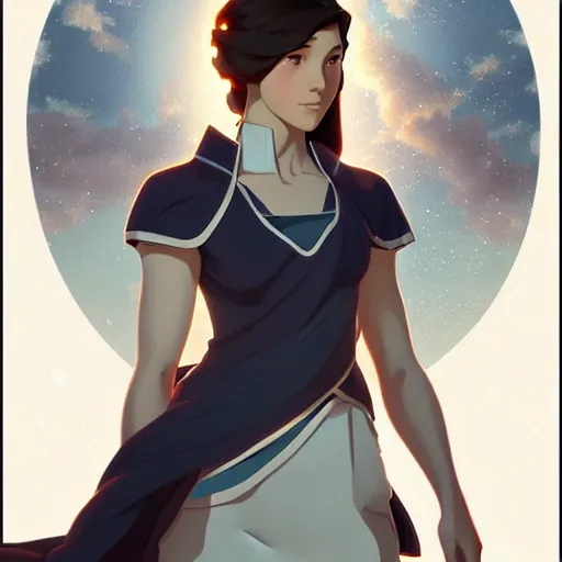 Image similar to beautiful young maiden Avatar Korra, innocent, intricate, elegant, highly detailed, Legend of Korra, digital painting, artstation, concept art, smooth, sharp focus, illustration, art by artgerm and greg rutkowski and alphonse mucha