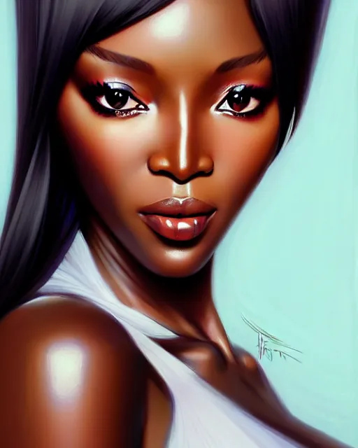 Prompt: portrait of Naomi Campbell as Anime girl cute-fine-face, full body! pretty face, realistic shaded Perfect face, fine details. Anime. realistic shaded lighting by Ilya Kuvshinov Giuseppe Dangelico Pino and Michael Garmash and Rob Rey