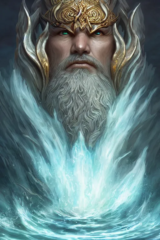 Image similar to lord of sea elf, god of the underworld, highly detailed, d & d, fantasy, highly detailed, digital painting, trending on artstation, concept art, sharp focus, illustration, global illumination, ray tracing, realistic shaded, art by artgerm and greg rutkowski and fuji choko and viktoria gavrilenko and hoang lap, sunny