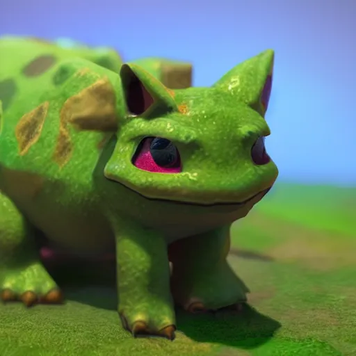 Prompt: photo of bulbasaur, realistic, volumetric lighting, swamp, highly detailed, sharp focus,