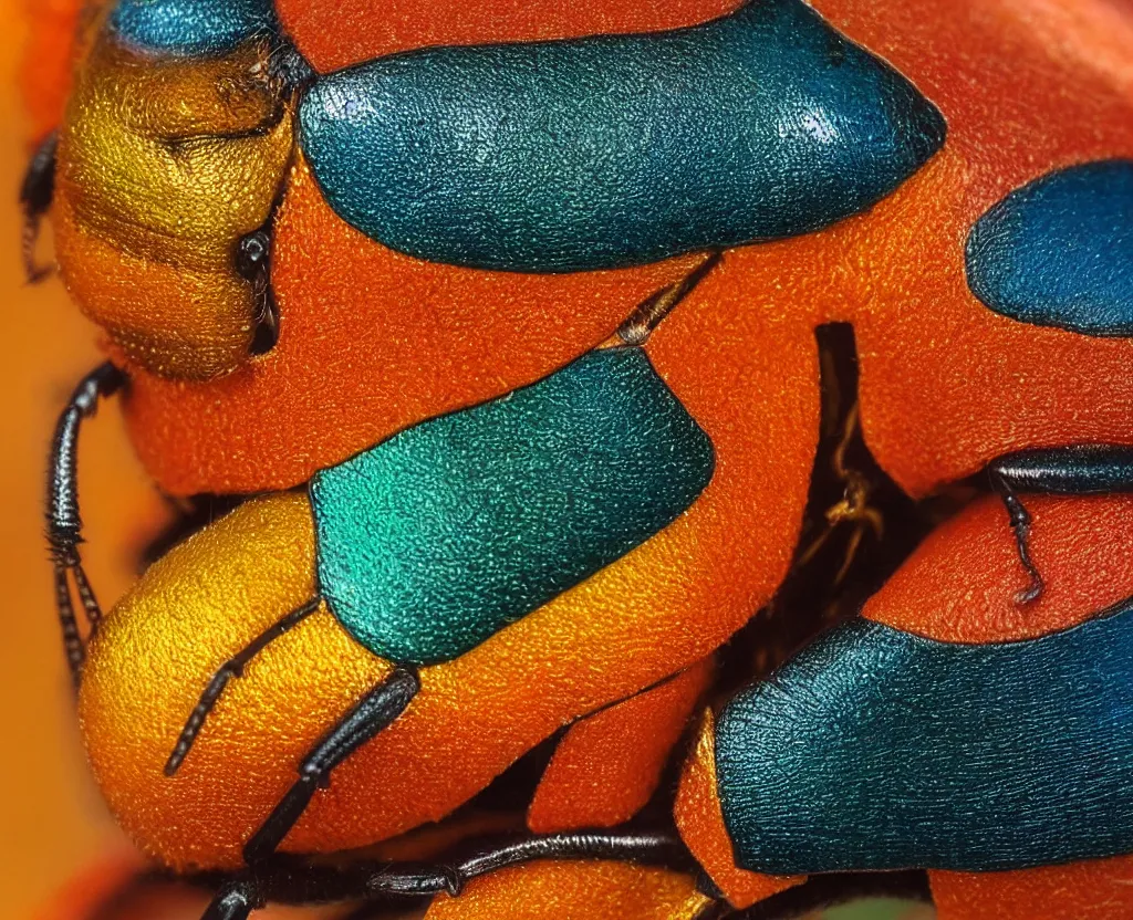 Prompt: a closeup of a beautiful colorful beetle coleoptera. high quality national geographic ( ( by clemens ascher, gustave boulanger, joaquin sorolla ) )