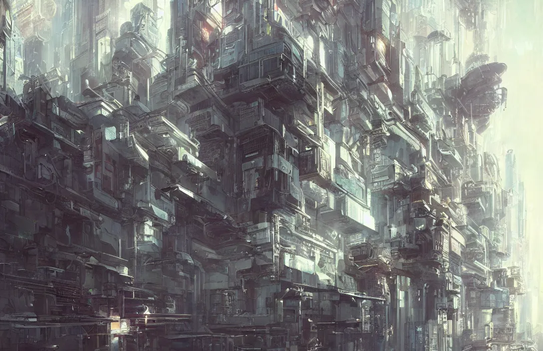 Image similar to transhumanism, concept art, fine details, studio ghibli, cinematic lighting, ghost-in-the-shell, cyberpunk,sci-fi, fantasy, intricate, elegant, highly detailed, digital painting, trending on artstation, concept art, smooth, sharp focus, illustration, by james gurney and greg rutkowski