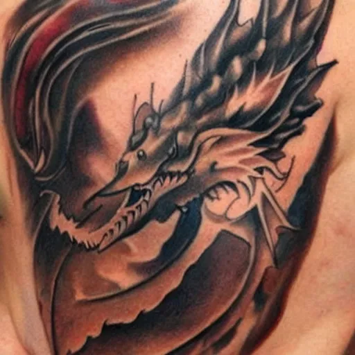 Prompt: asian girl, dragon tattoed back, katana, max twain, hyper realistic