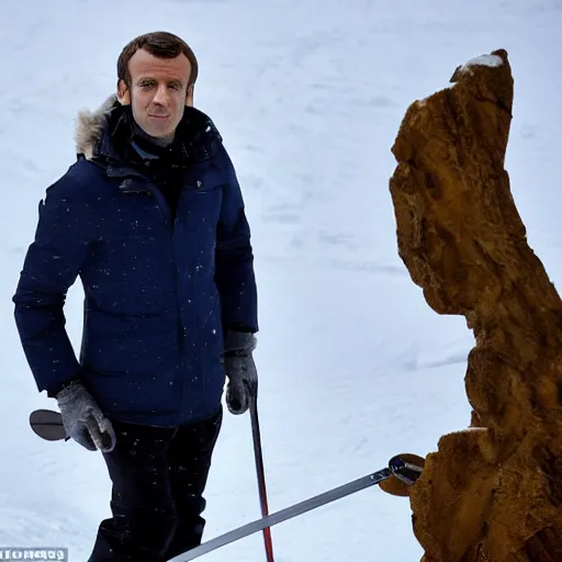 Image similar to emmanuel macron in les bronzes font du ski movie, full body shot, highly - detailed, sharp focus, award - winning