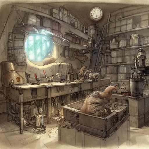 Prompt: hogwart lab, by jean - baptiste monge