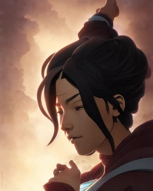 Prompt: asami from the legend of korra, character portrait, portrait, close up, concept art, intricate details, highly detailed by greg rutkowski, michael whelan and gustave dore