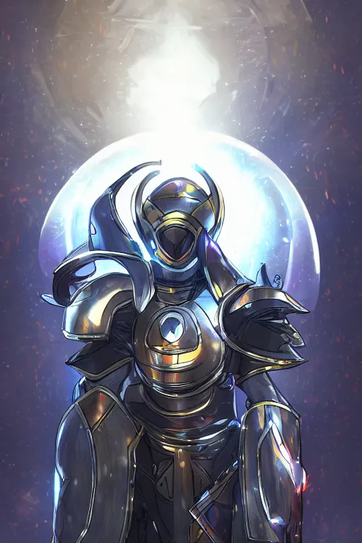 Image similar to helmet armor guardian destiny in witch queen illumination ray tracing hdr fanart arstation by sung choi robot ninja mask and eric pfeiffer and gabriel garza and casper konefal