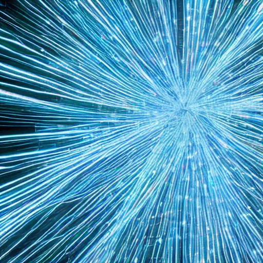 Image similar to “a neural network of fiber optics emitting dee blue light on a computer screen”