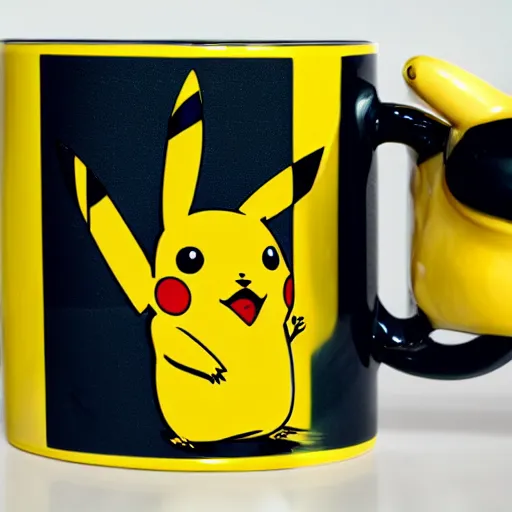 Image similar to pikachu mug, advertising photography