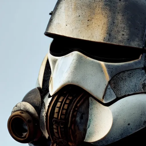 Image similar to steampunk stormtrooper, moody lighting, 8 k, cinematic,