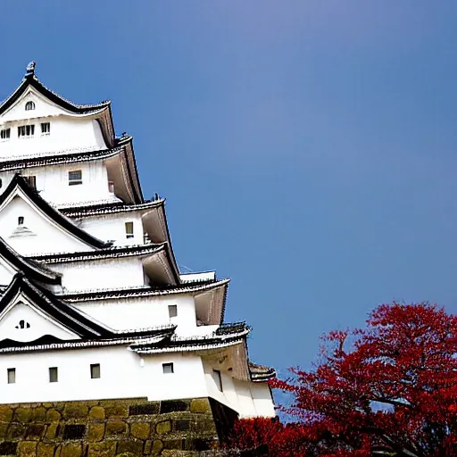 Image similar to himeji castle, japanese white castle on a bright day by bardley noah