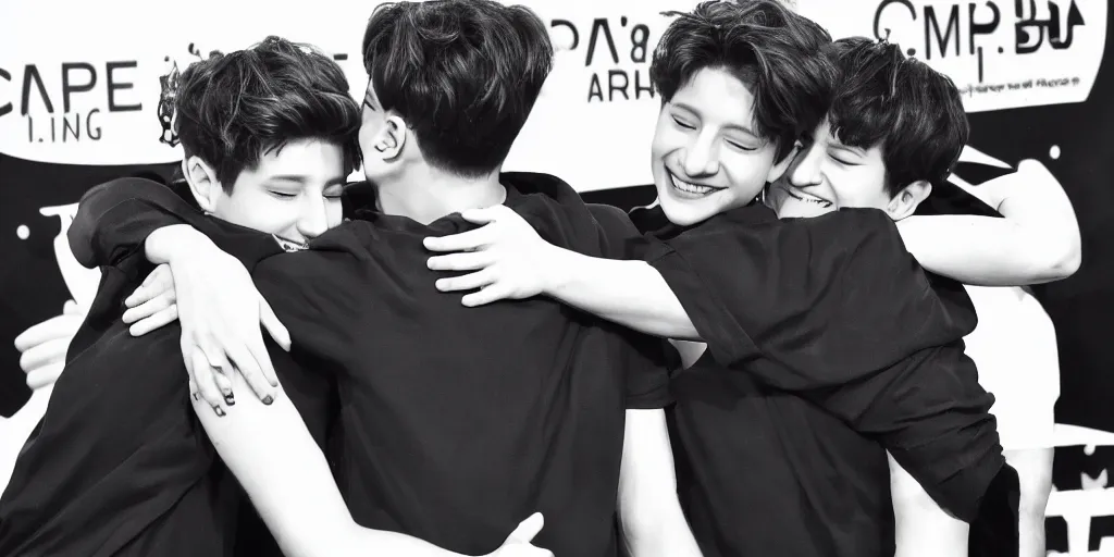 Image similar to charlie puth hugging Jung kook