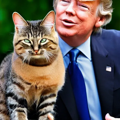 Image similar to photo of a cat president of usa