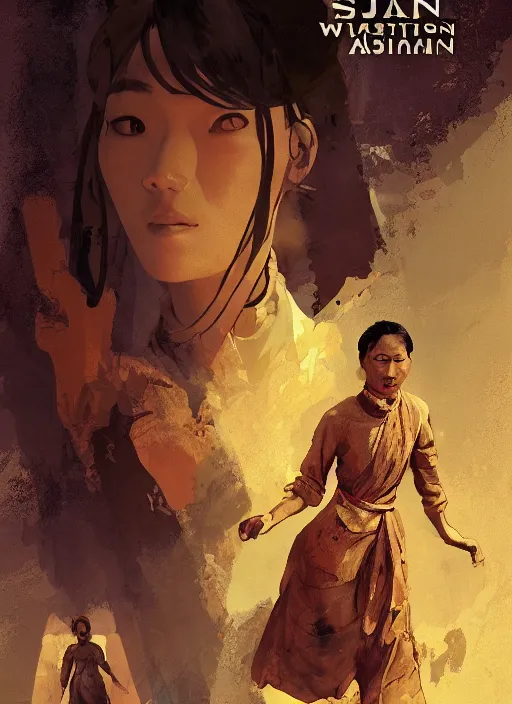 Image similar to poster for an animation film called the last asian slave woman, 8 k, hd, art by craig mullins