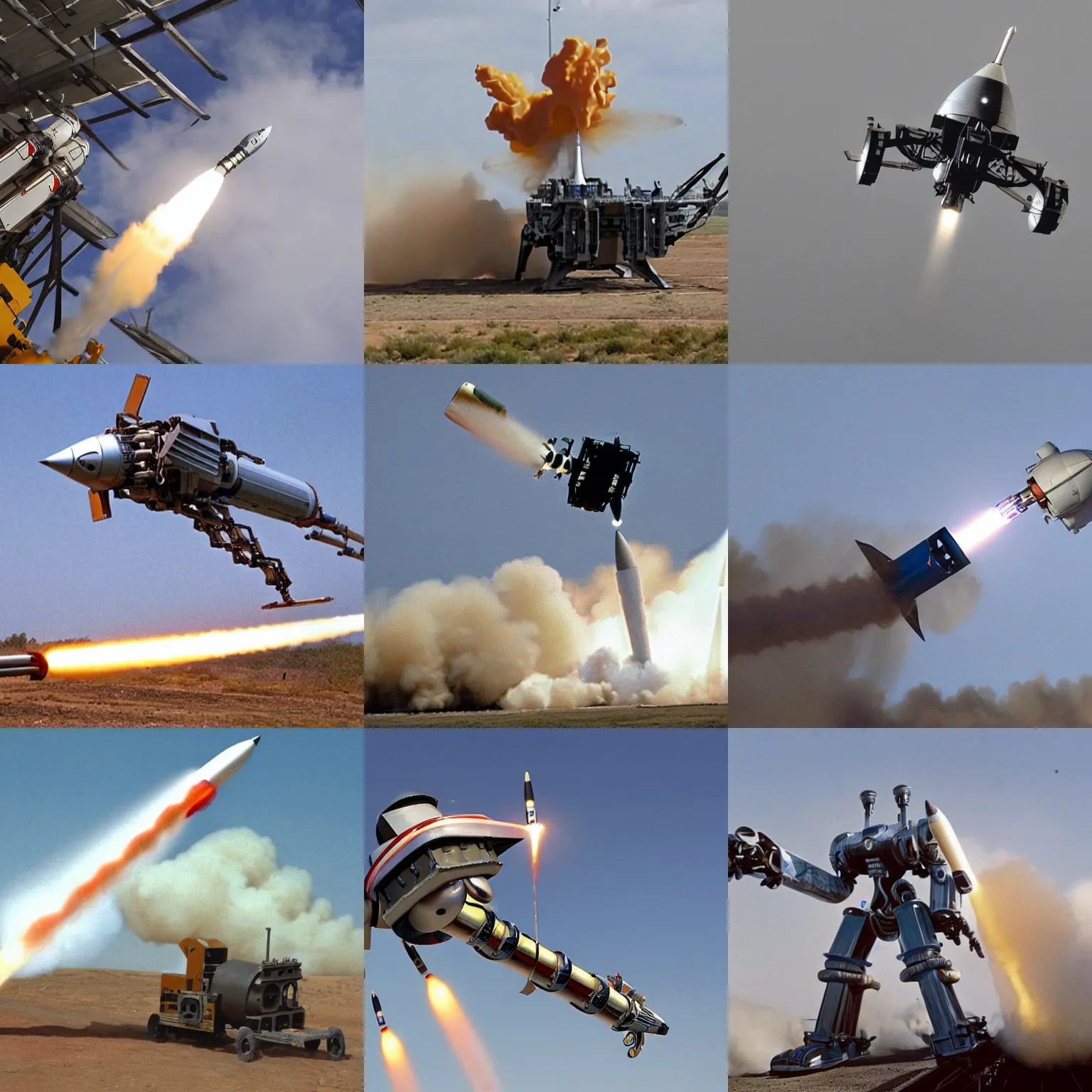 Prompt: mech flying forward with mounted jet rocket propulsion