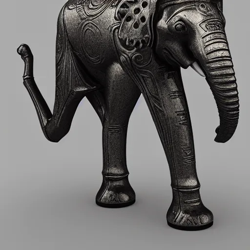 Image similar to cybernetic elephant guardian, bipedal, octane rendered