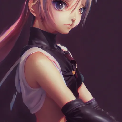 Image similar to Anime portrait of Christina Ricci as an anime girl by Stanley Artgerm Lau, WLOP, Rossdraws, James Jean, Andrei Riabovitchev, Marc Simonetti, and Sakimichan, trending on artstation