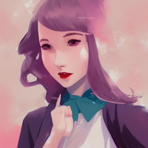 Image similar to a beautiful woman in 1950\'s fashion, park landscape, 4k, anime key visual, lois van baarle, ilya kuvshinov, rossdraws, artstation