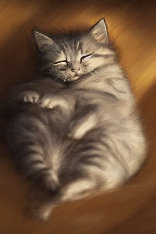 Prompt: A film still of kitten sleeping, highly detailed, digital painting, artstation, concept art, sharp focus, illustration, cinematic lighting, art by artgerm and greg rutkowski and alphonse mucha diffuse lighting, fantasy, intricate, elegant, highly detailed, lifelike, photorealistic, digital painting, artstation, illustration, concept art, smooth, sharp focus, art by John Collier and Albert Aublet and Krenz Cushart and Artem Demura and Alphonse Mucha