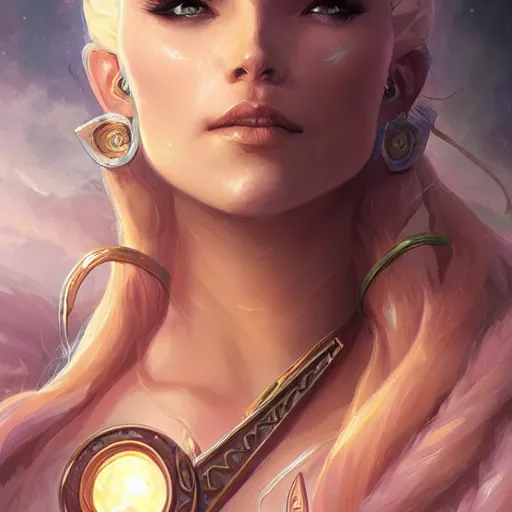 Prompt: star goddess, d & d, fantasy, portrait, highly detailed, digital painting, trending on artstation, concept art, sharp focus, illustration, art by artgerm and greg rutkowski and magali villeneuve