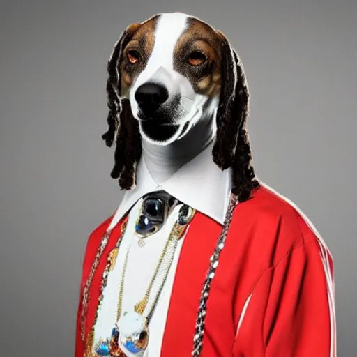 Prompt: Snoop Dogg as a dog,