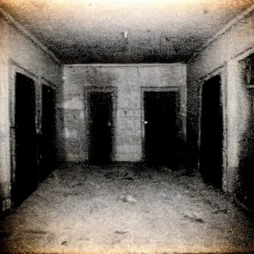Image similar to insane nightmare, no light, everything is blurred, creepy shadows, a lot of black coffins in the room, very poor quality of photography, 2 mpx quality, grainy picture