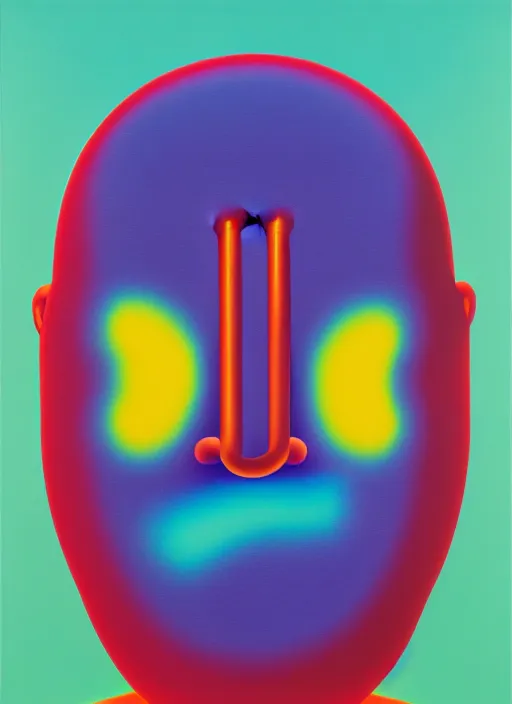 Image similar to person wearing a mask by shusei nagaoka, kaws, david rudnick, airbrush on canvas, pastell colours, cell shaded, 8 k