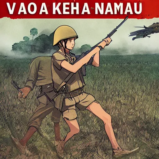 Prompt: vietnam war in the style of Hayao Miyazaki