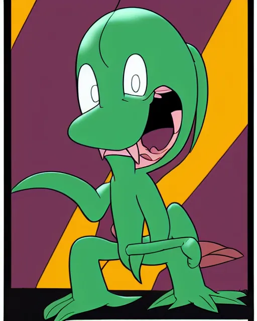Prompt: perry the platypus xenomorph, animation cel