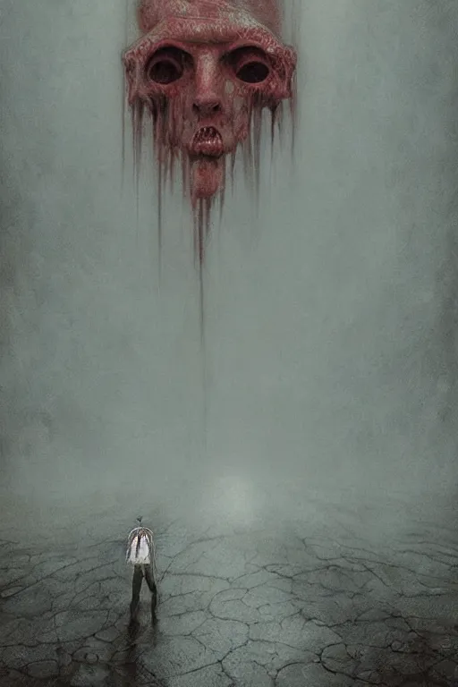 Prompt: Amazing Surreal Horror Digital Art by Silent Hill by Anton Semenovs and Zdzisław Beksiński . macabre art, Trending on artstation, hyperrealism artstation trend, high quality print, fine art with subtle redshift rendering,