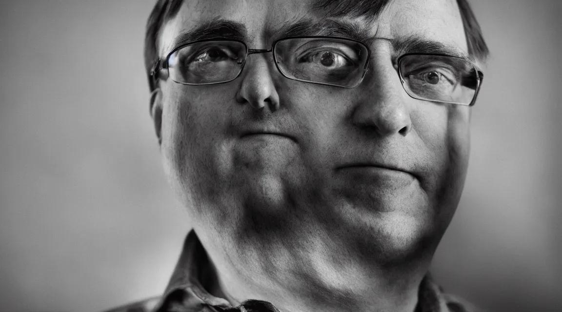 Image similar to portrait of Linus Torvalds taked by Steve McCurry