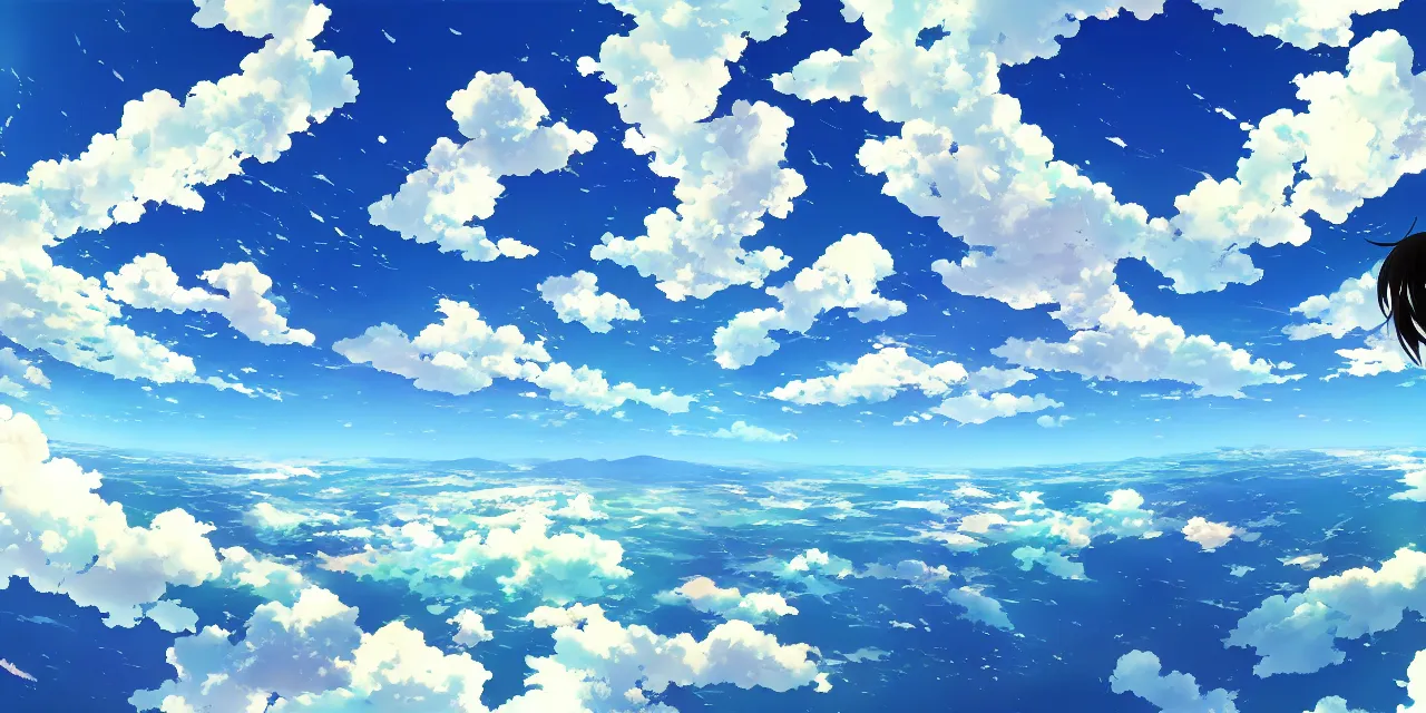 Afternoon Sunset Sky Clouds Landscape - Anime Background Illustration. Ai  Generative Stock Illustration - Illustration of yellow, summer: 282093283