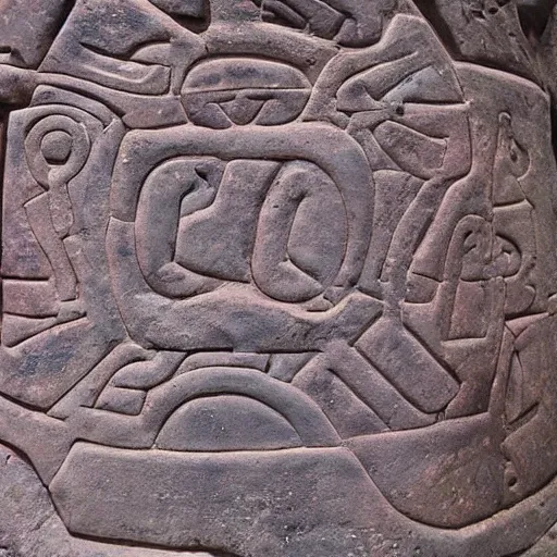 Prompt: ancient toltec petroglyphs bound to the second attention by dreams and empowered by inorganic beings reveal secrets of human perception