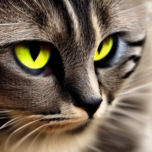 Prompt: a cat with human eyes