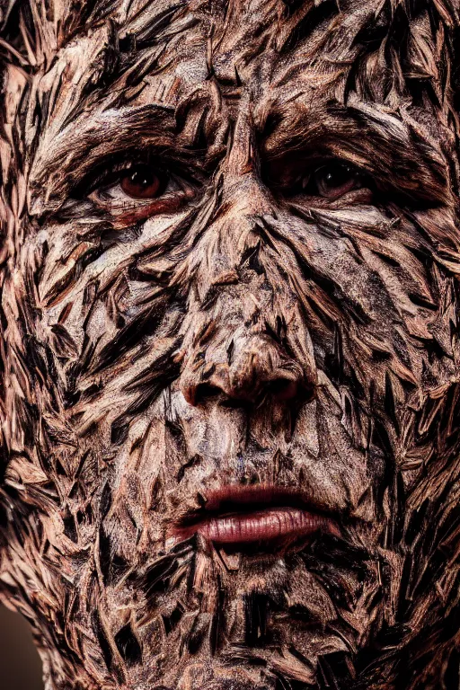 Image similar to 📷 markiplier's tree bark skin, made of tree bark, head portrait, dynamic lighting, 4 k