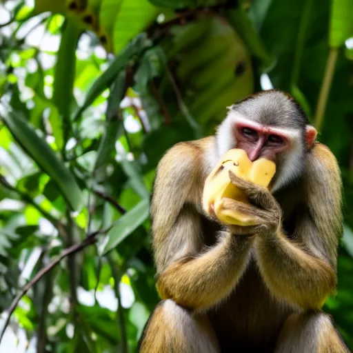 Prompt: banana eating monke, 4k