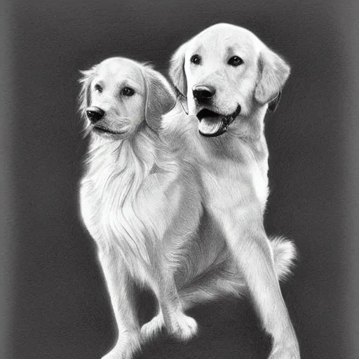 Image similar to beautiful pencil drawing of a golden retriever with karim benzema - - width 1 0 2 4